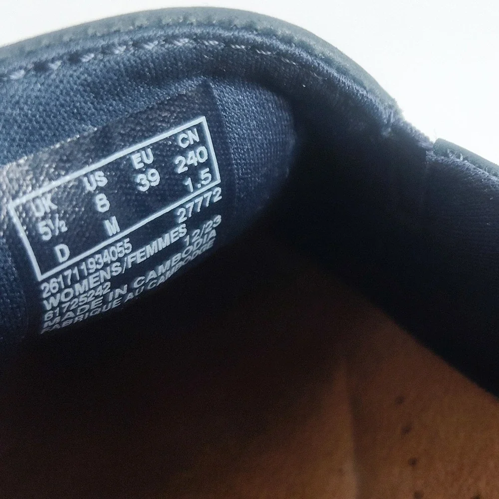 Clarks Comfort Flats Size 8 M Navy Perforated Leather Espadrille Slip On Comfort
